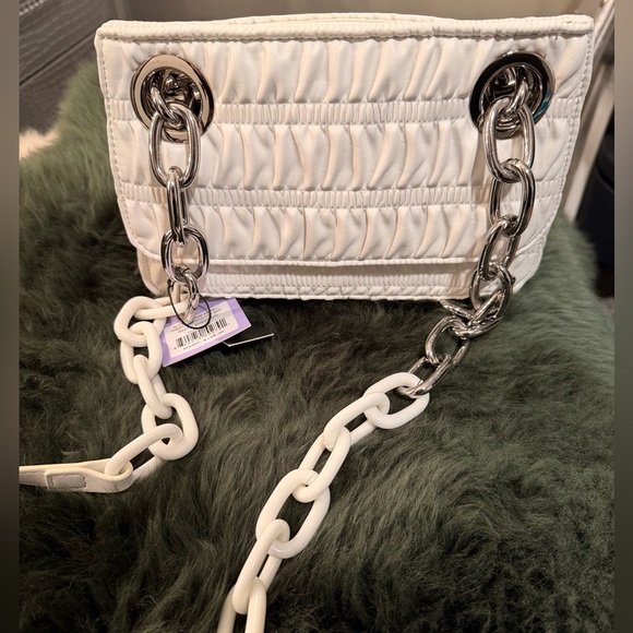 Handbags - House Of Want White Quilted Handbag with Chain Straps